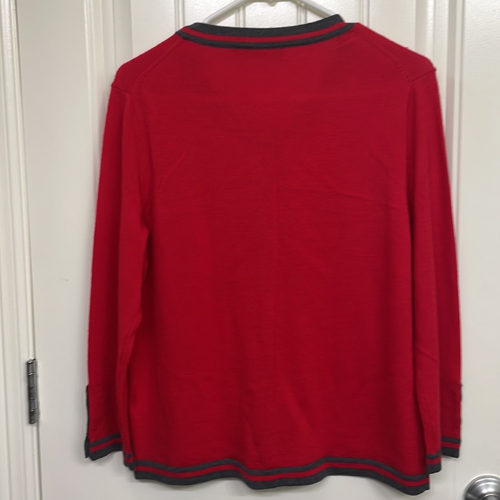 Trina Turk red black cardigan sweater size Medium - Picture 7 of 7